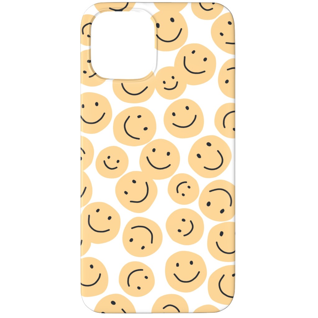 Happy Smiley Faces - Yellow Phone Case, Slim Case, Matte, iPhone 12 Pro, Yellow