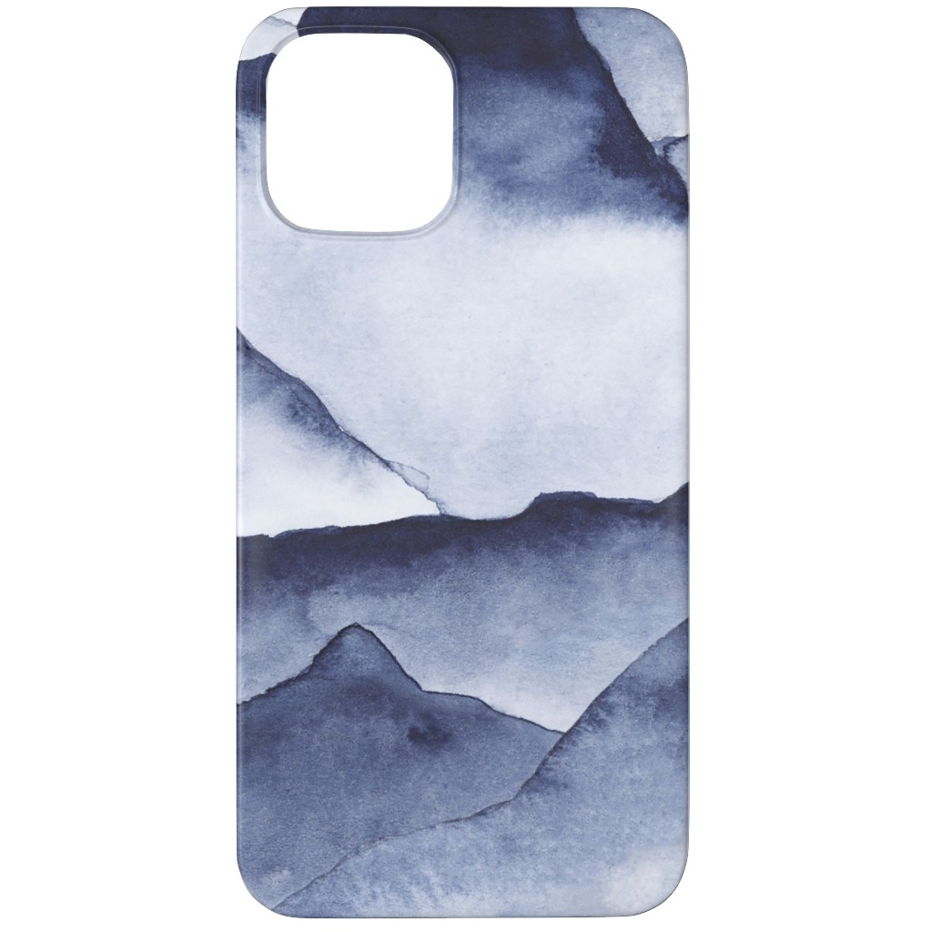 Watercolor Mountains - Blue Phone Case, Slim Case, Matte, iPhone 12 Pro, Blue