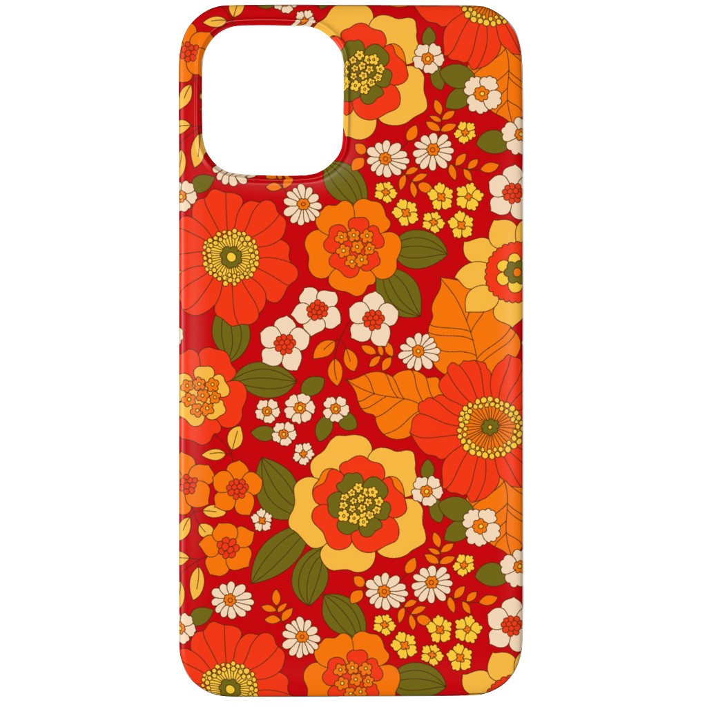 Vintage Flora - Red Phone Case, Slim Case, Matte, iPhone 12 Pro, Orange