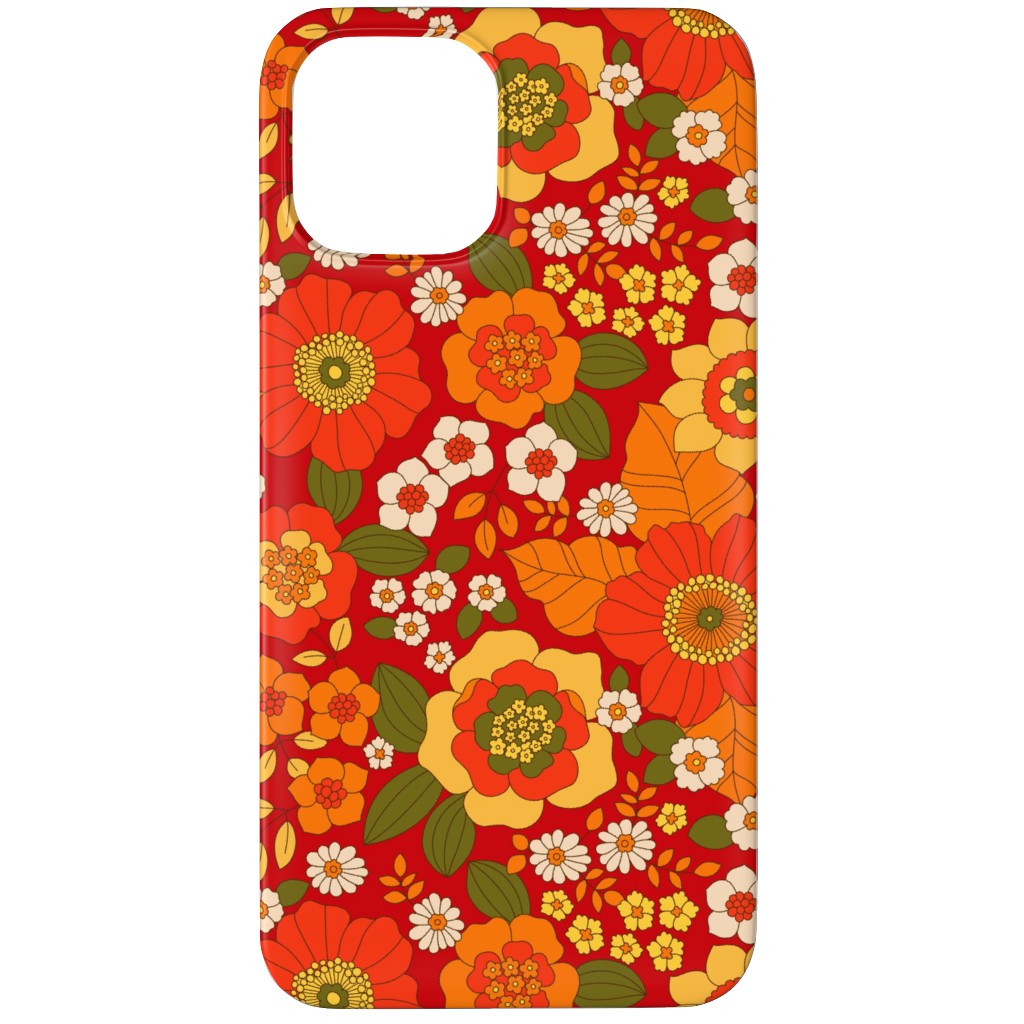 Vintage Flora - Red Phone Case, Slim Case, Matte, iPhone 12 Pro, Orange, Orange