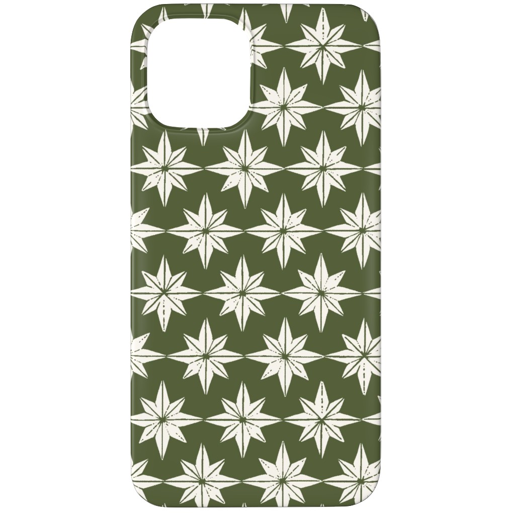 Christmas Star Tiles Phone Case, Slim Case, Matte, iPhone 12 Pro, Green