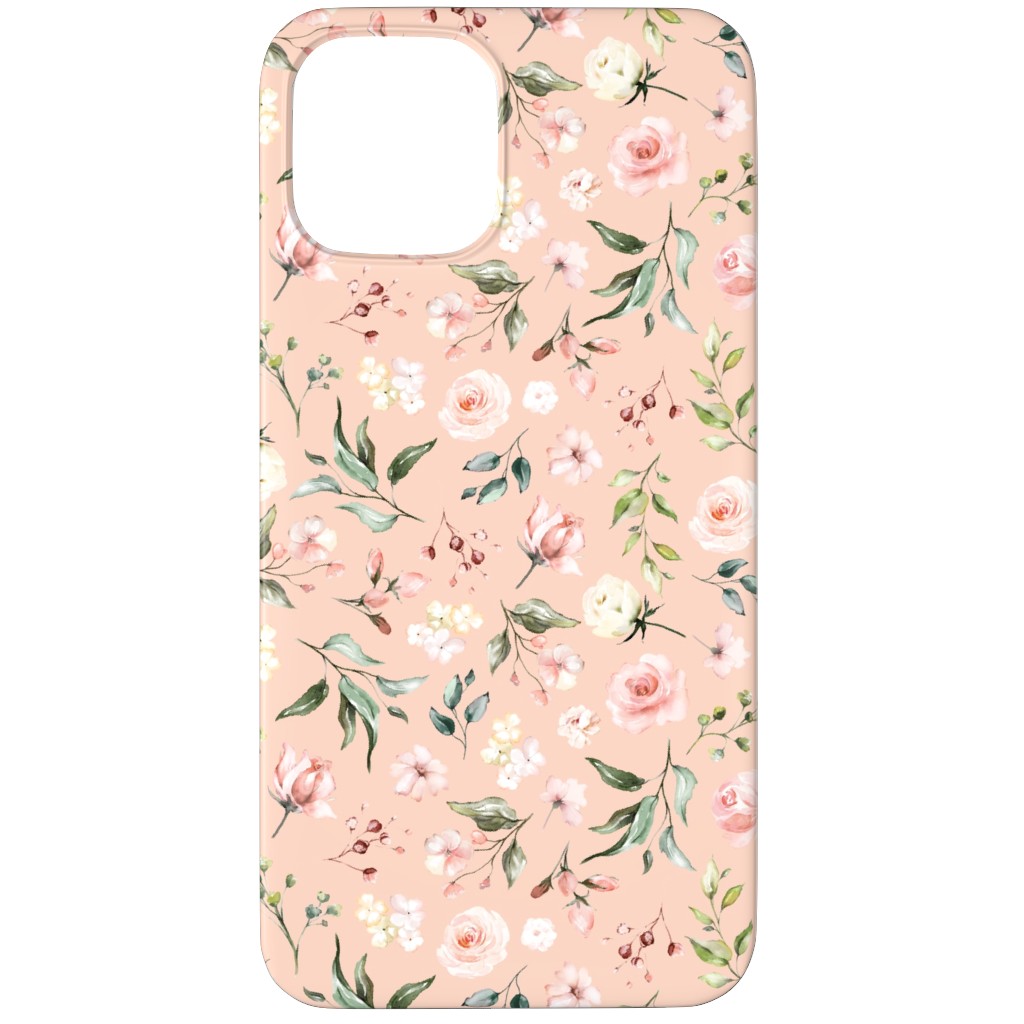 Celestial Rose Floral - Blush Phone Case, Slim Case, Matte, iPhone 12 Pro, Pink, Bright Pink