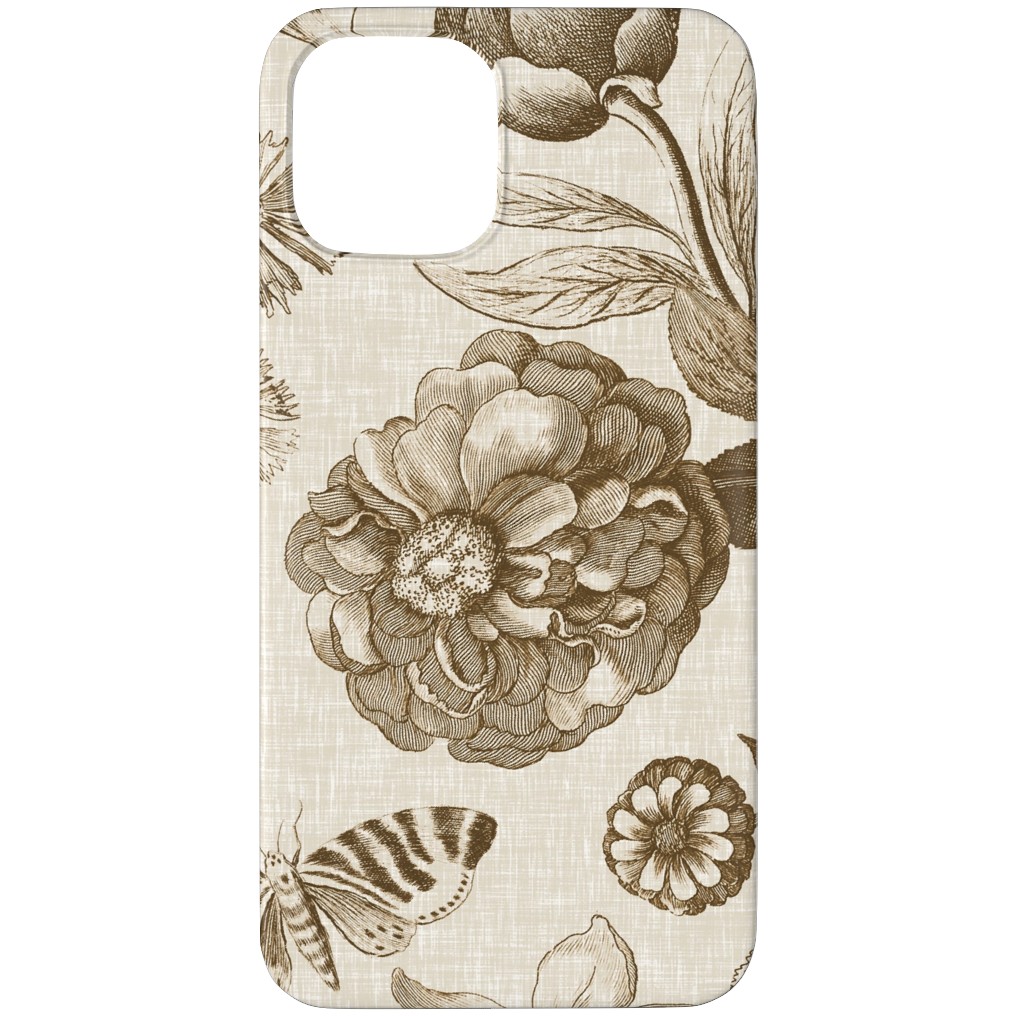 Windsor Botanical in Oyster Phone Case, Slim Case, Matte, iPhone 12 Pro, Brown, Brown