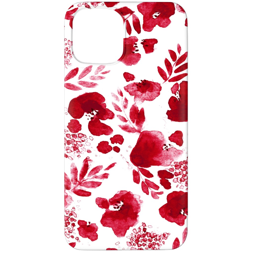 Floret Floral - Red Phone Case, Slim Case, Matte, iPhone 12 Pro, Red