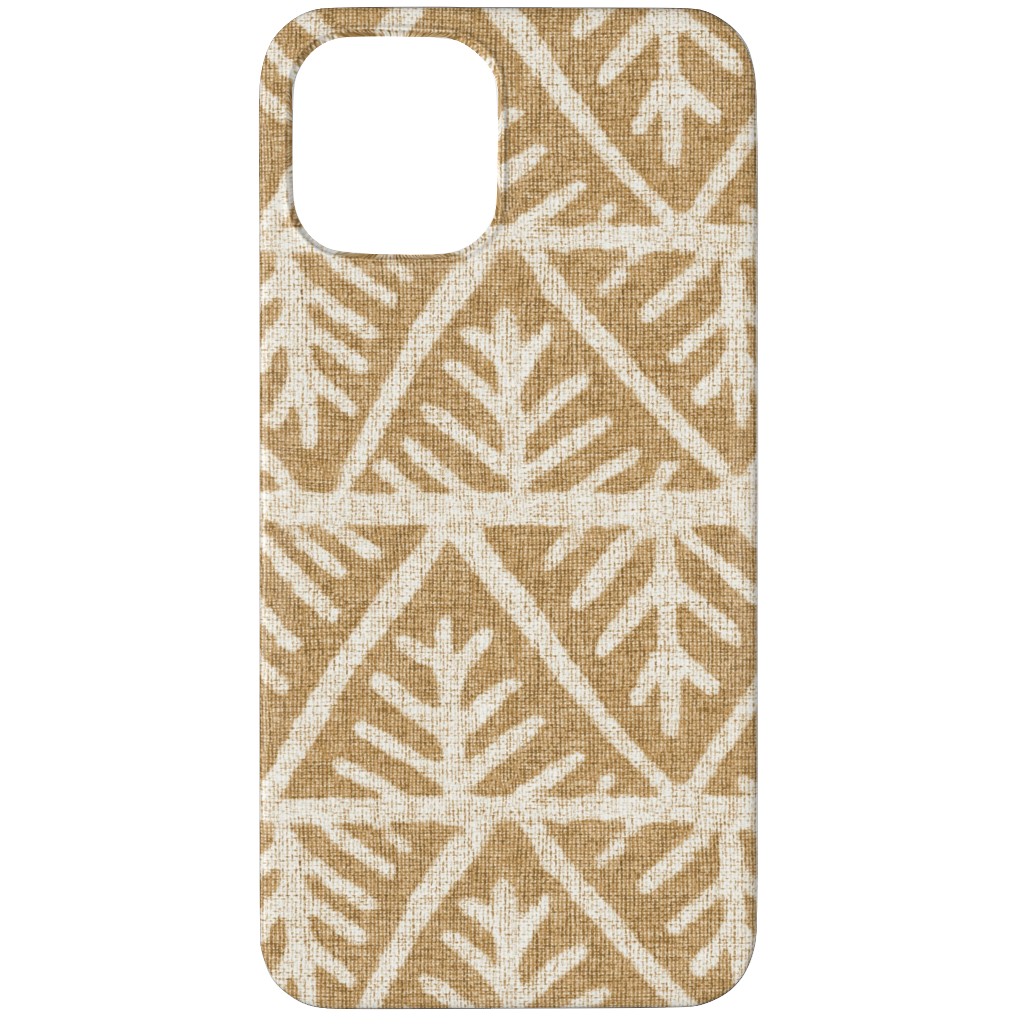 Textured Mudcloth Phone Case, Slim Case, Matte, iPhone 12 Pro, Brown, Cafe