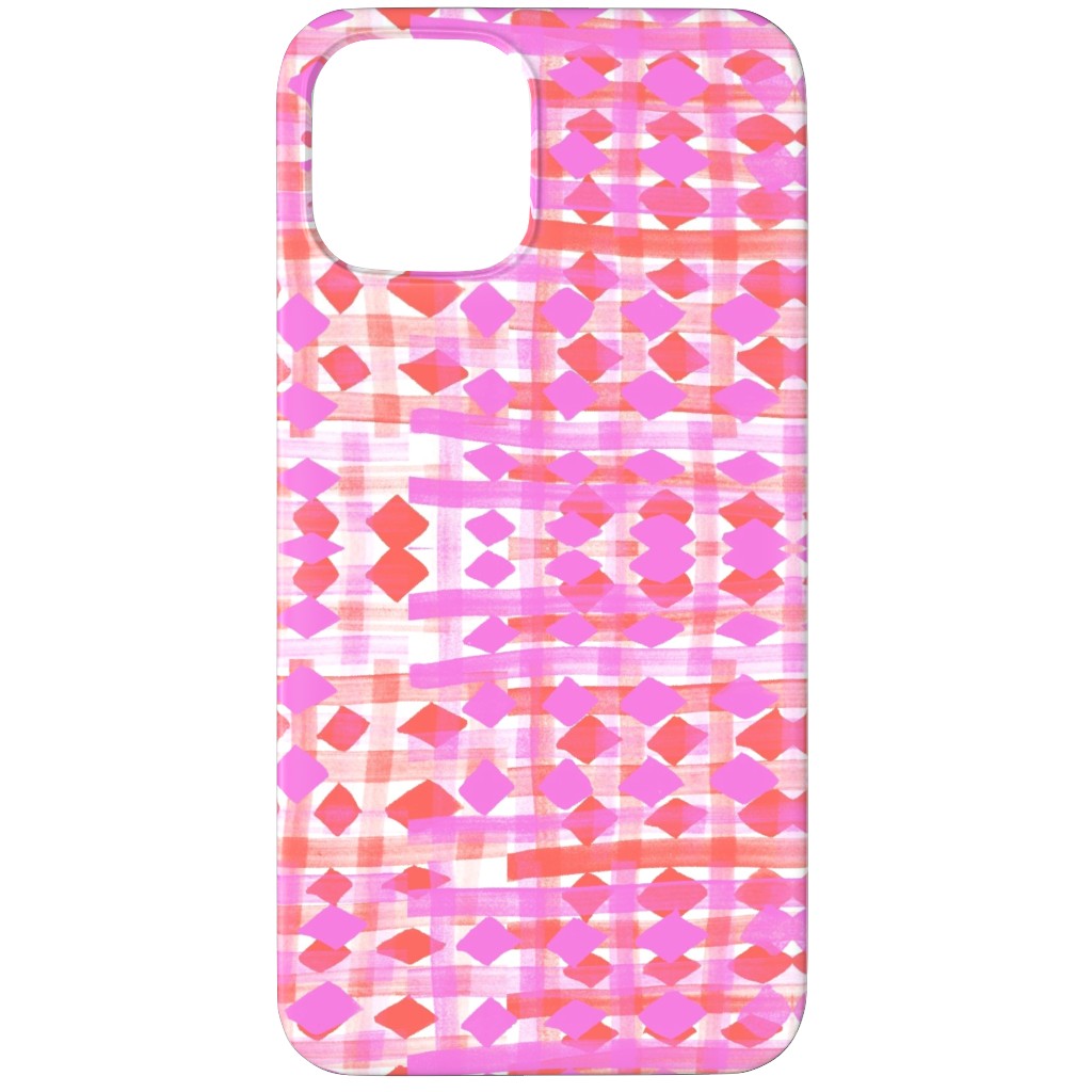 Brush Stripes Geometric - Pink Phone Case, Slim Case, Matte, iPhone 12 Pro, Pink