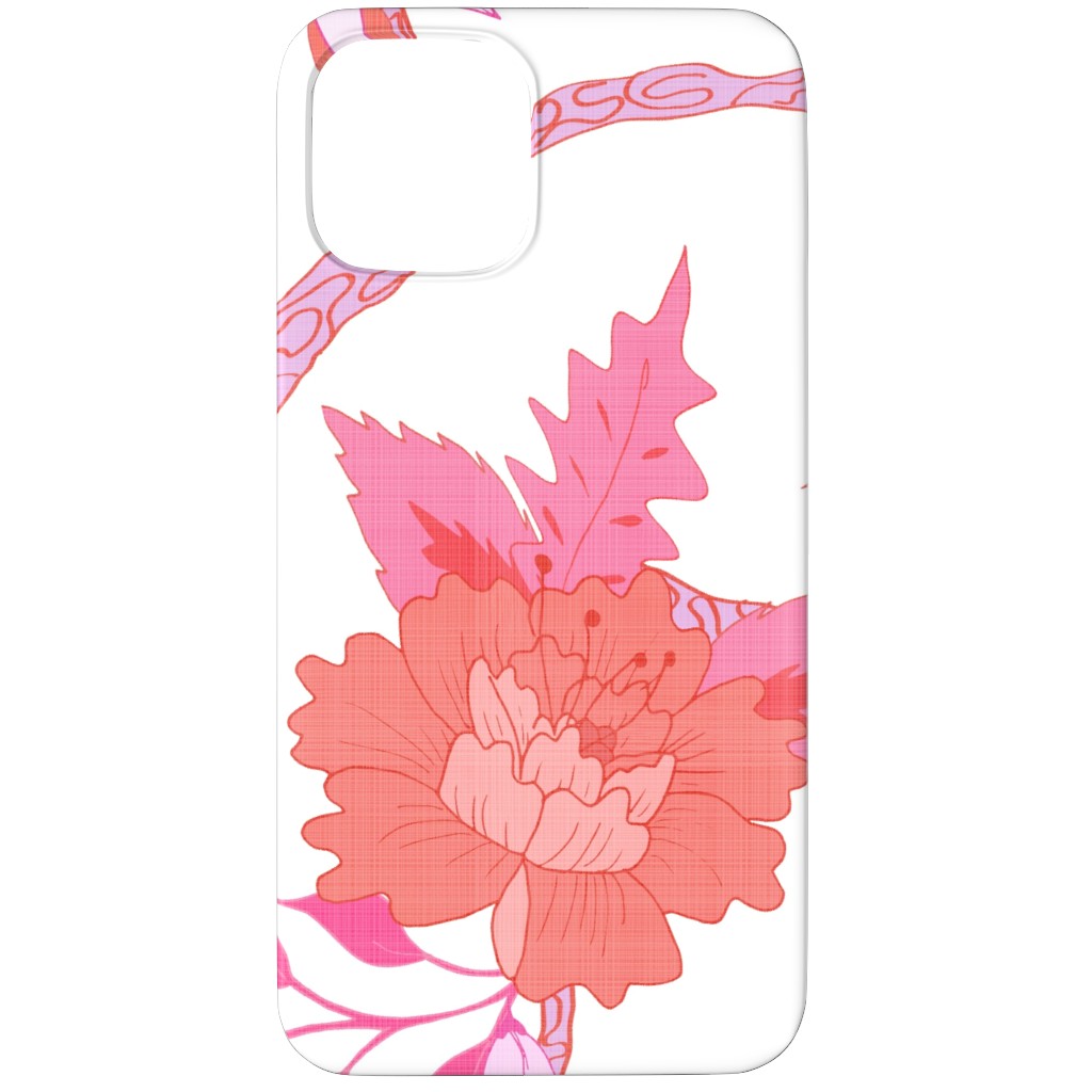 Peony Branch Mural Phone Case, Slim Case, Matte, iPhone 12 Pro, Pink