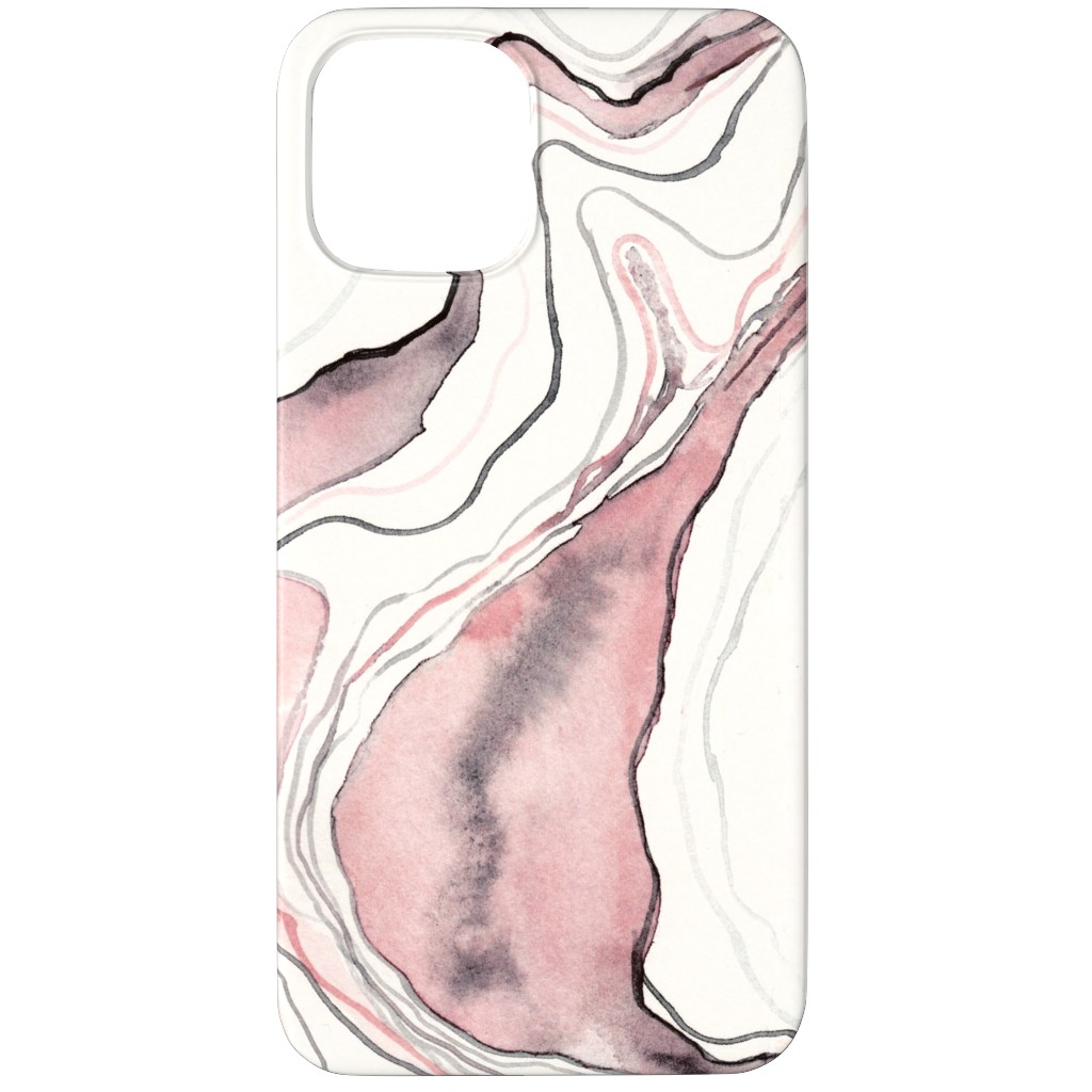 Marbled Watercolor Stone - Pink Phone Case, Slim Case, Matte, iPhone 12 Pro, Pink