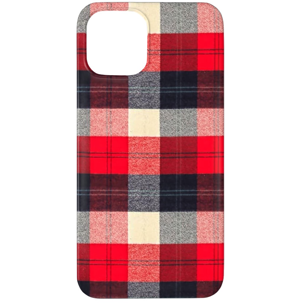 Lumberjack Flannel Buffalo Plaid - Red Phone Case, Slim Case, Matte, iPhone 12 Pro, Red