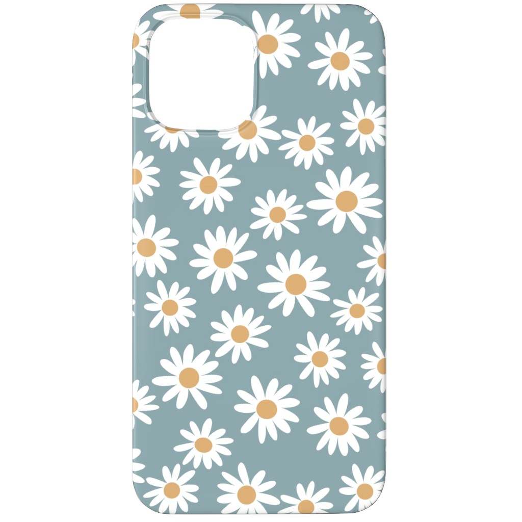 Daisies Phone Case, Slim Case, Matte, iPhone 12 Pro, Blue, Cool Gray