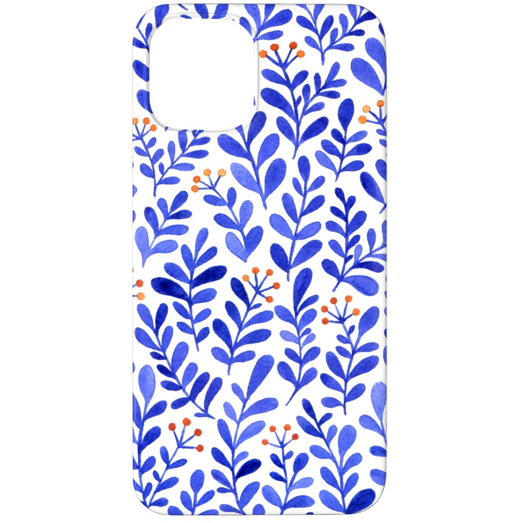 Leaves - Blue Phone Case, Slim Case, Matte, iPhone 12 Pro, Blue, True Blue