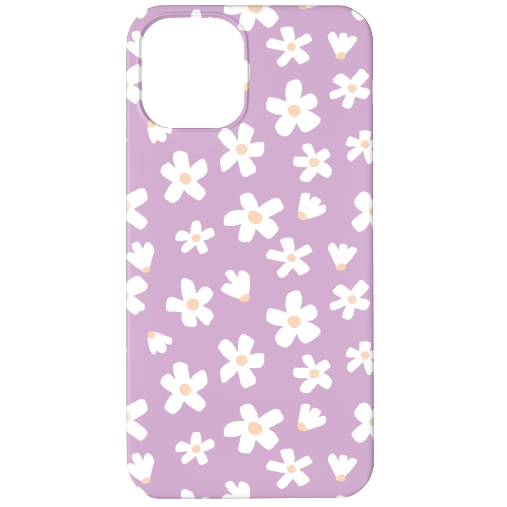 Daisy Garden Floral - Purple Phone Case, Silicone Liner Case, Matte, iPhone 12, Purple, Purple