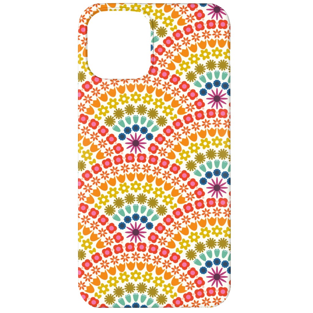 Rainbow Flower Scallops - Multi Phone Case, Silicone Liner Case, Matte, iPhone 12, Multicolor