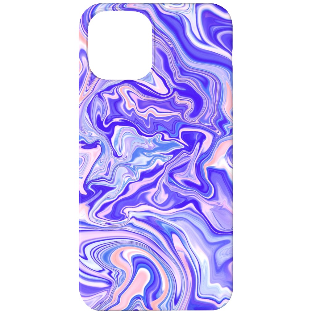 Love Spell Marble - Purple Coral Pink Phone Case, Silicone Liner Case, Matte, iPhone 12, Purple, Purple