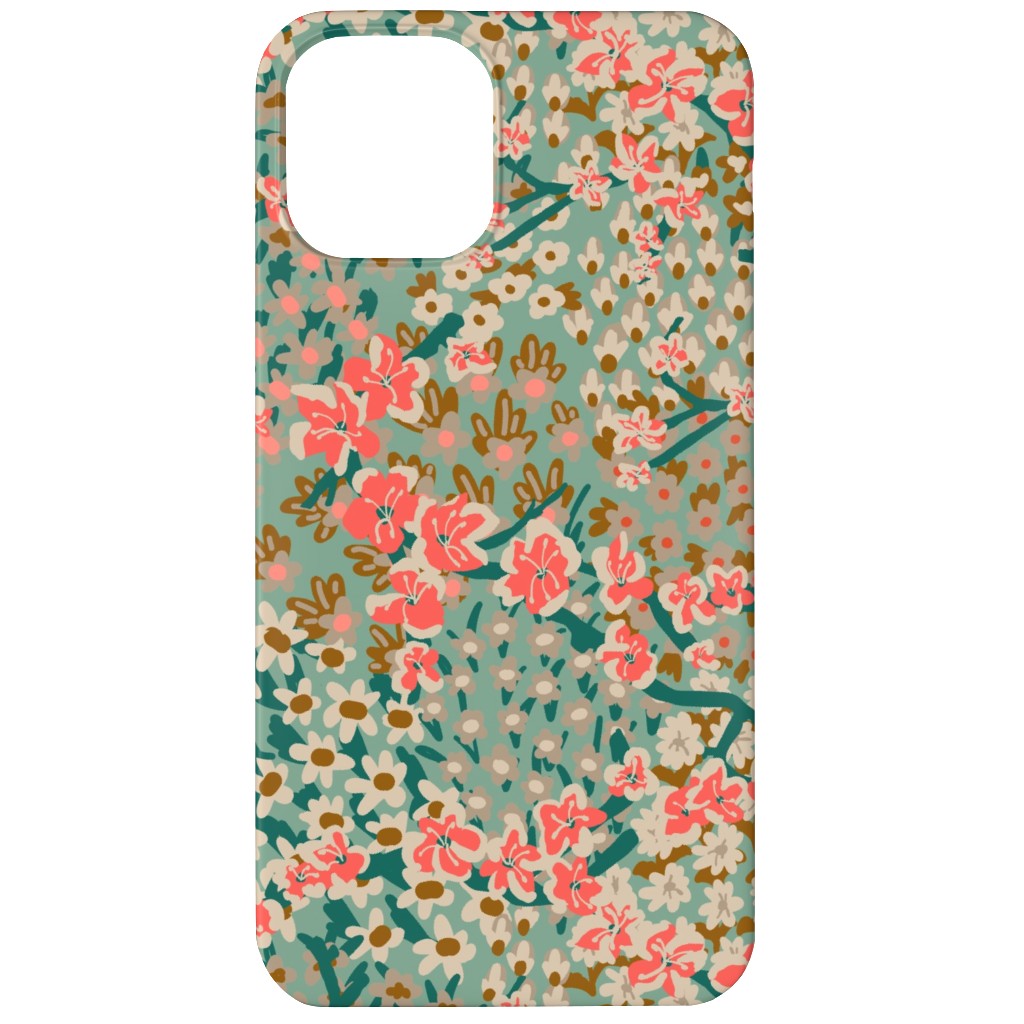 Bengal Kuma Floral - Multi Phone Case, Silicone Liner Case, Matte, iPhone 12, Green