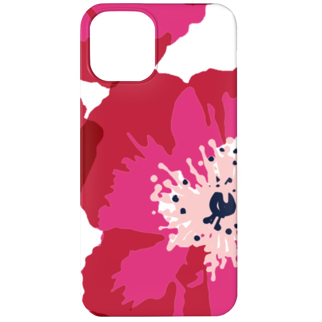 Really Big Poppies - Red Phone Case, Silicone Liner Case, Matte, iPhone 12, Pink, Bright Pink