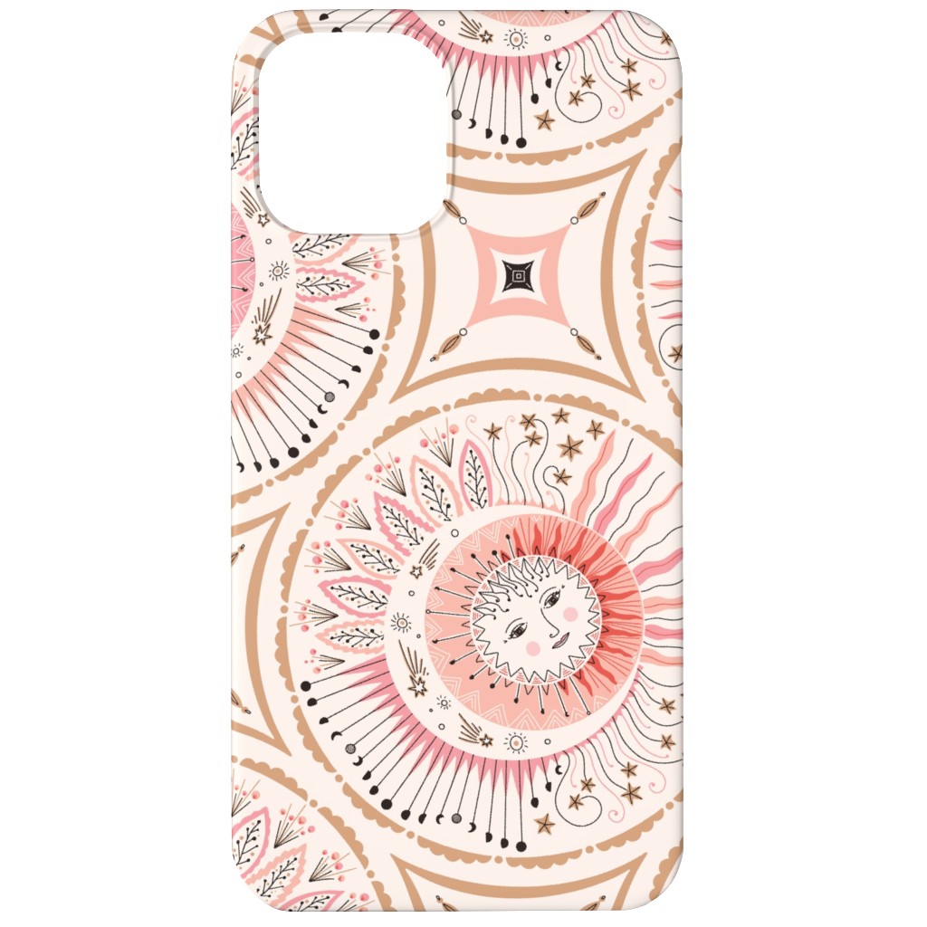 Celestial Talisman Phone Case, Silicone Liner Case, Matte, iPhone 12, Pink, Bright Pink