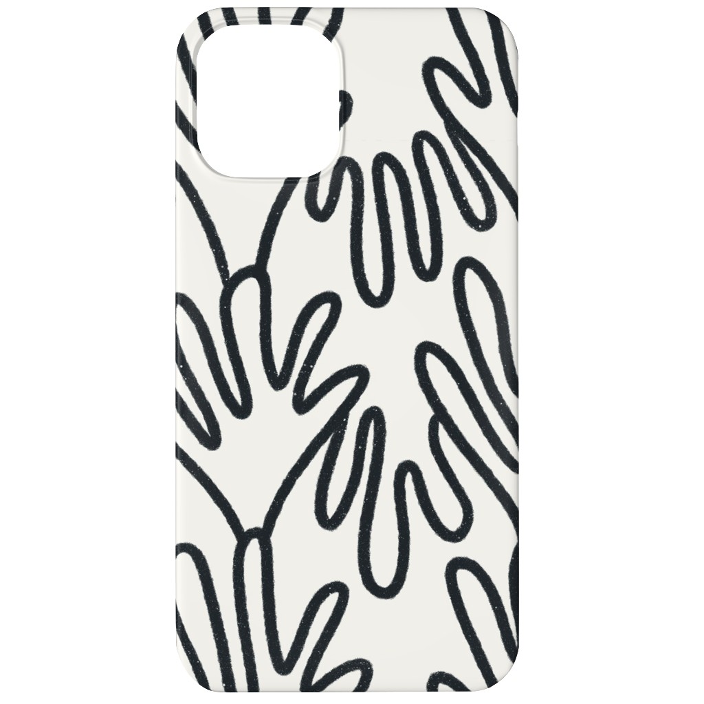 Wavy Lines - Black on White Phone Case, Silicone Liner Case, Matte, iPhone 12, White