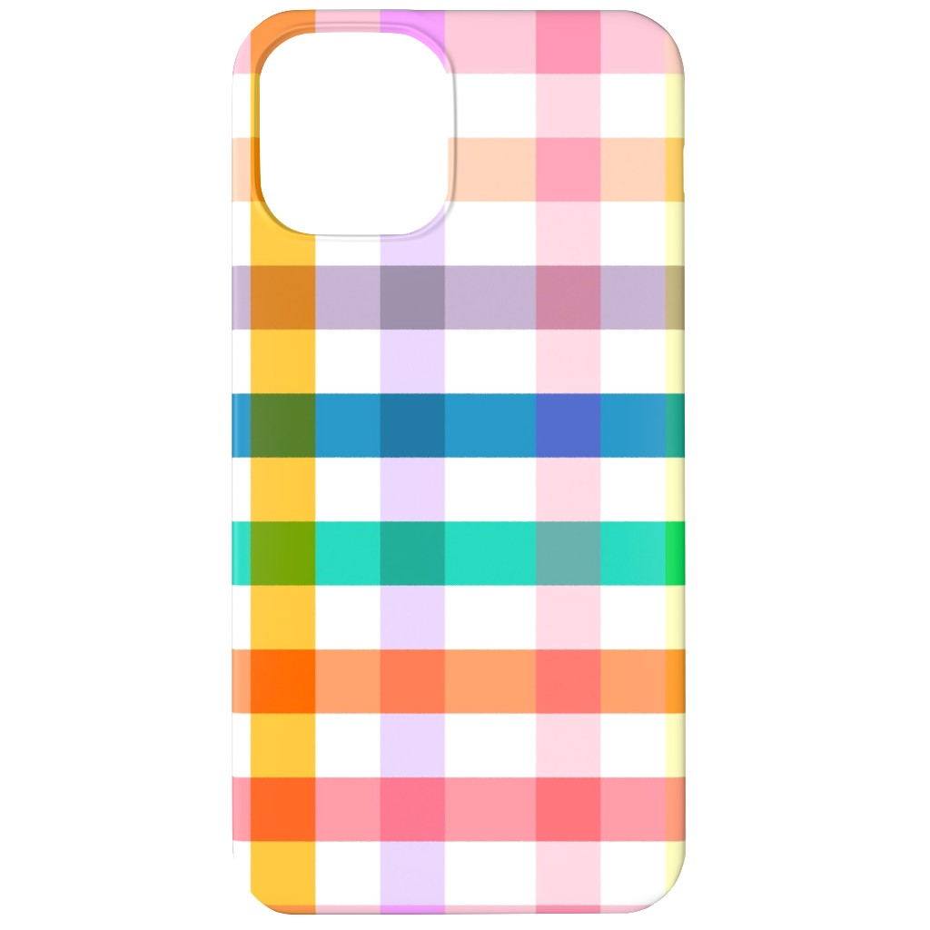 Summer Joyful Picnic Gingham - Multi Phone Case, Silicone Liner Case, Matte, iPhone 12, Multicolor
