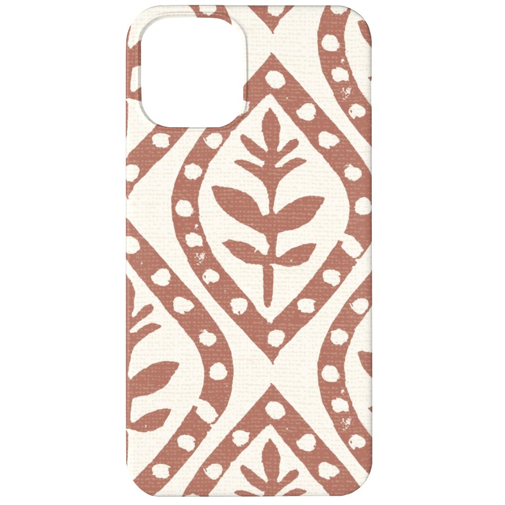 Molly's Print - Terracotta Phone Case, Silicone Liner Case, Matte, iPhone 12, Brown