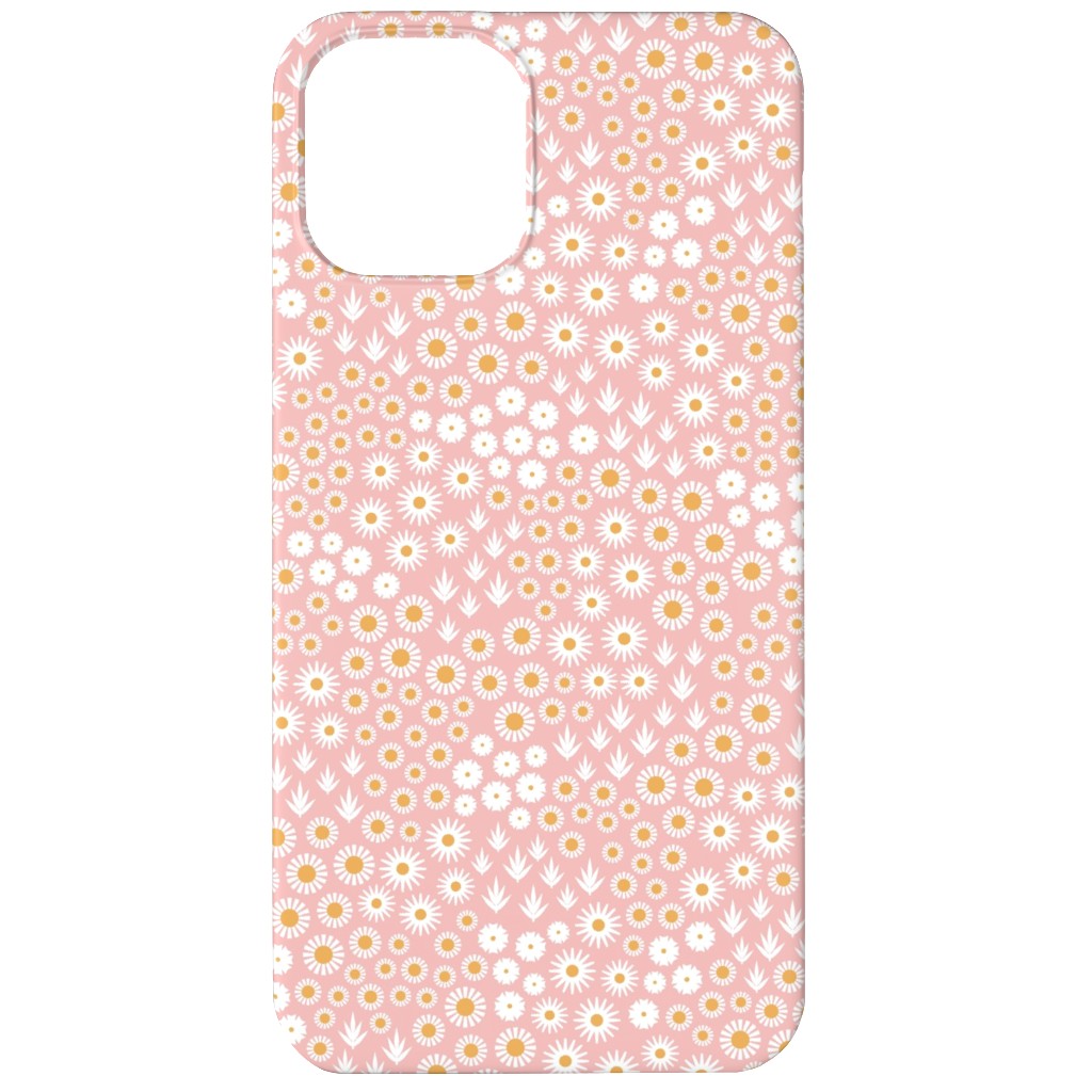 Ditsy Flowers - Pink Phone Case, Silicone Liner Case, Matte, iPhone 12, Pink