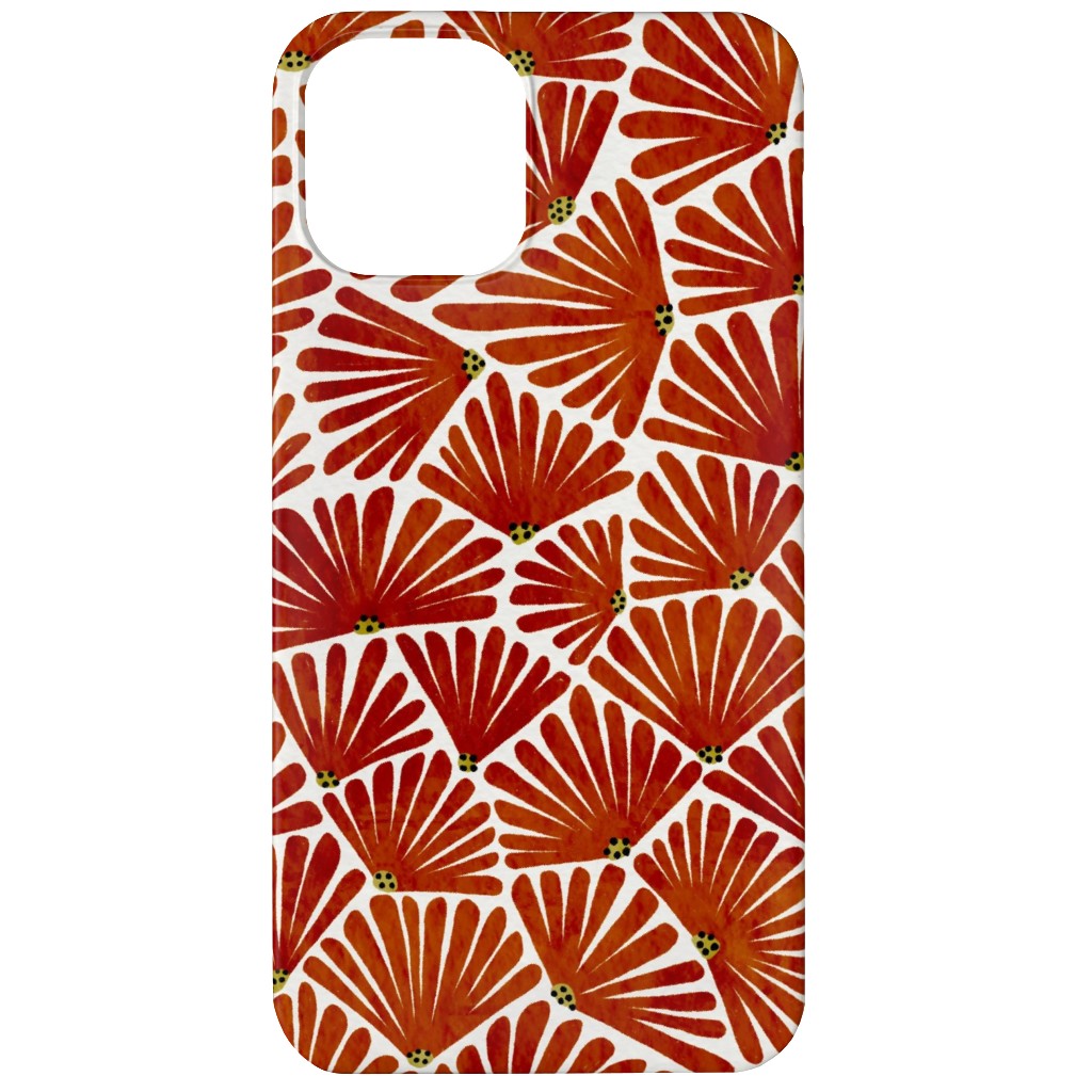 Solie - Red & White Phone Case, Silicone Liner Case, Matte, iPhone 12, Red