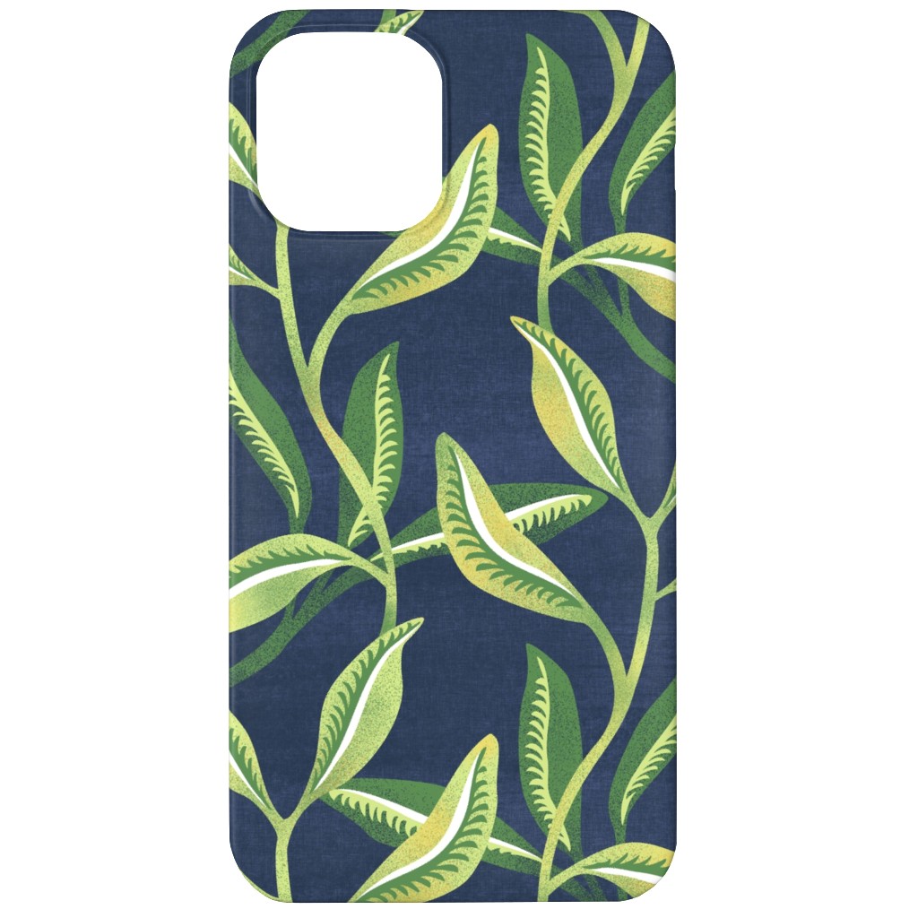 Green Leafy Vines - Blue and Green Phone Case, Silicone Liner Case, Matte, iPhone 12, Green, Classic Green