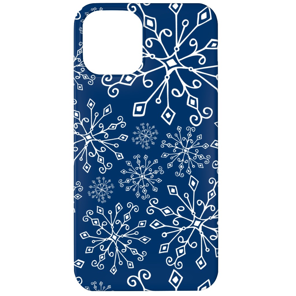 Frost Snowflakes Phone Case, Silicone Liner Case, Matte, iPhone 12, Blue, Imperial