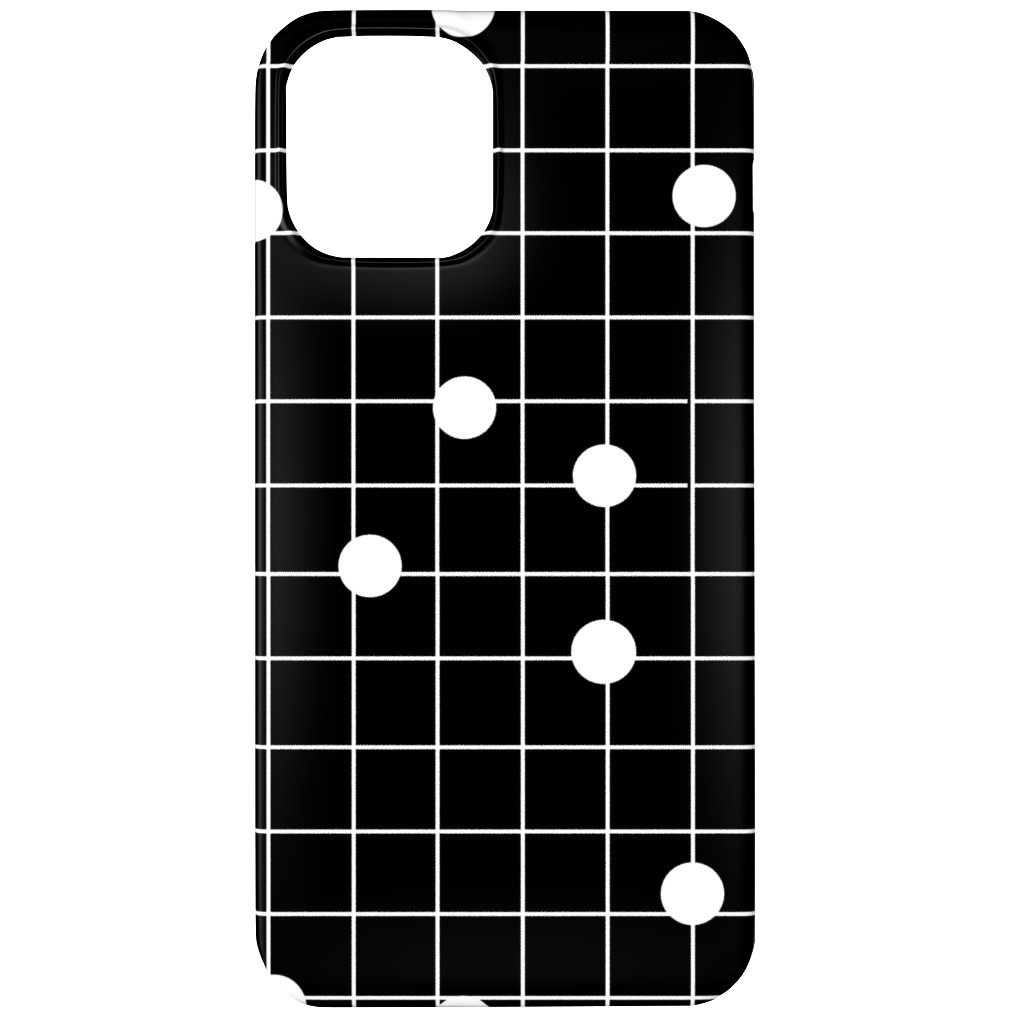 Dot Line - Black and White Phone Case, Silicone Liner Case, Matte, iPhone 12, Black, Black
