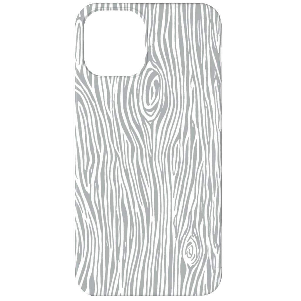 Woodgrain - Gray Phone Case, Silicone Liner Case, Matte, iPhone 12, Gray