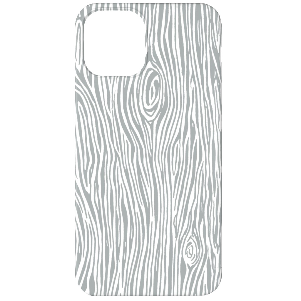 Woodgrain - Gray Phone Case, Silicone Liner Case, Matte, iPhone 12, Gray, Gray