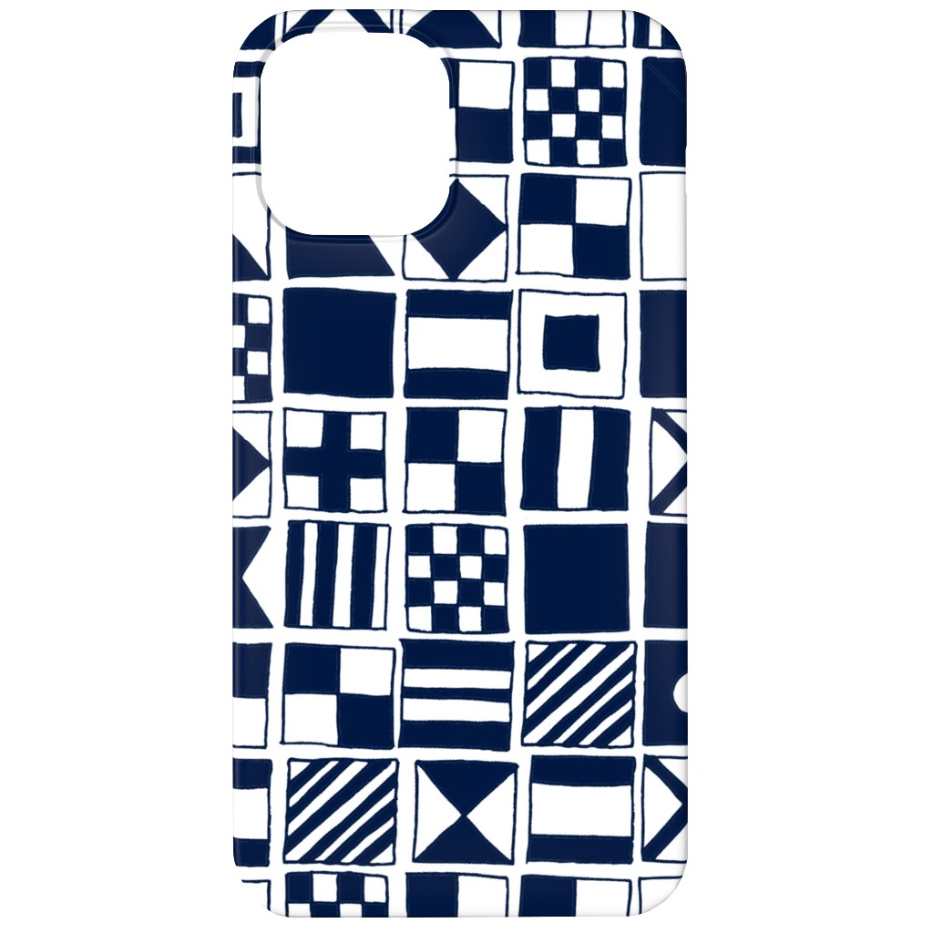 Sailing Flags - Navy Blue Phone Case, Silicone Liner Case, Matte, iPhone 12, Blue