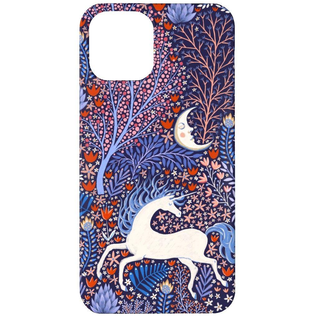 Unicorn in Nocturnal Forest - Purple Phone Case, Silicone Liner Case, Matte, iPhone 12, Purple
