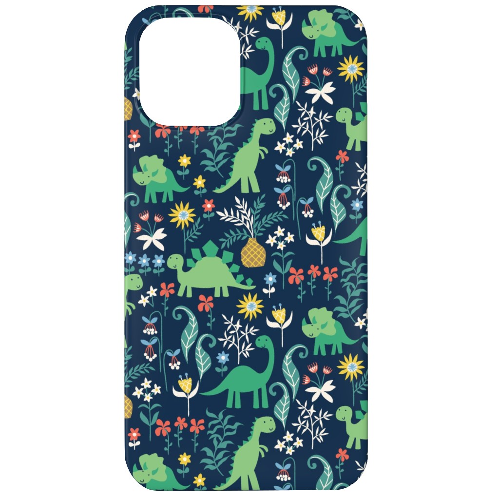 Dino Garden Phone Case, Silicone Liner Case, Matte, iPhone 12, Multicolor