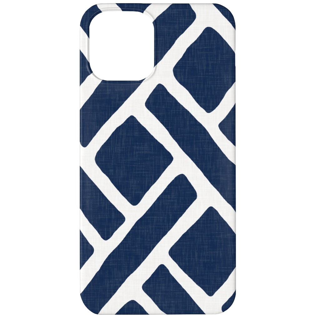Savannah Trellis Phone Case, Silicone Liner Case, Matte, iPhone 12, Blue, Silhouette