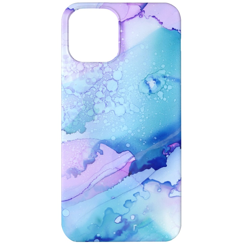 Watercolor Waves - Blue and Purple Phone Case, Silicone Liner Case, Matte, iPhone 12, Blue