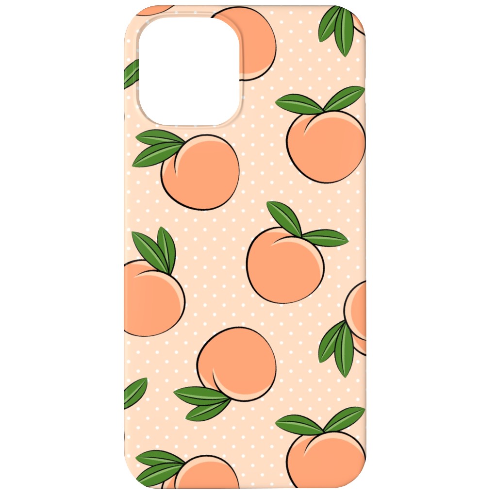 Peachy Polka Dots - Peach Phone Case, Silicone Liner Case, Matte, iPhone 12, Orange