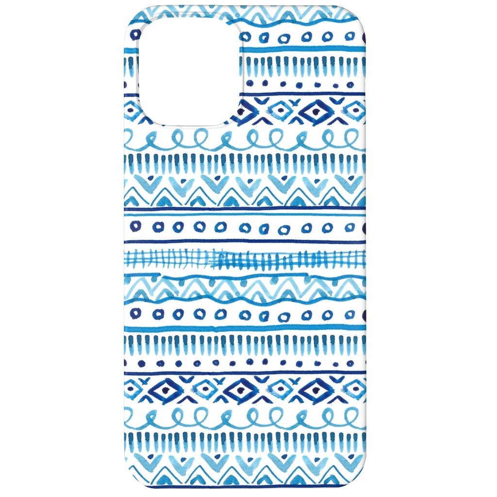 Painted Stripe - Blue Phone Case, Silicone Liner Case, Matte, iPhone 12, Blue, True Blue