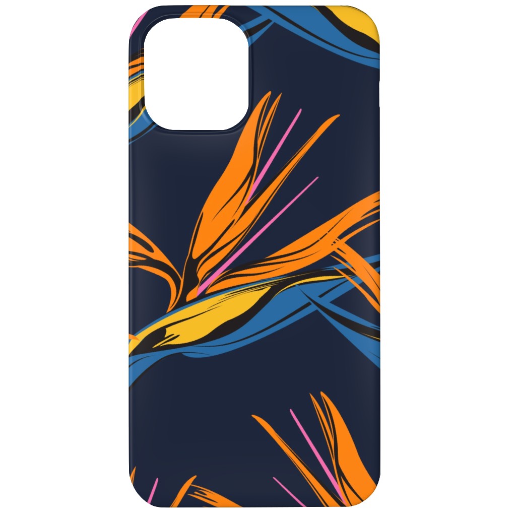 Bird of Paradise Phone Case, Silicone Liner Case, Matte, iPhone 12, Blue
