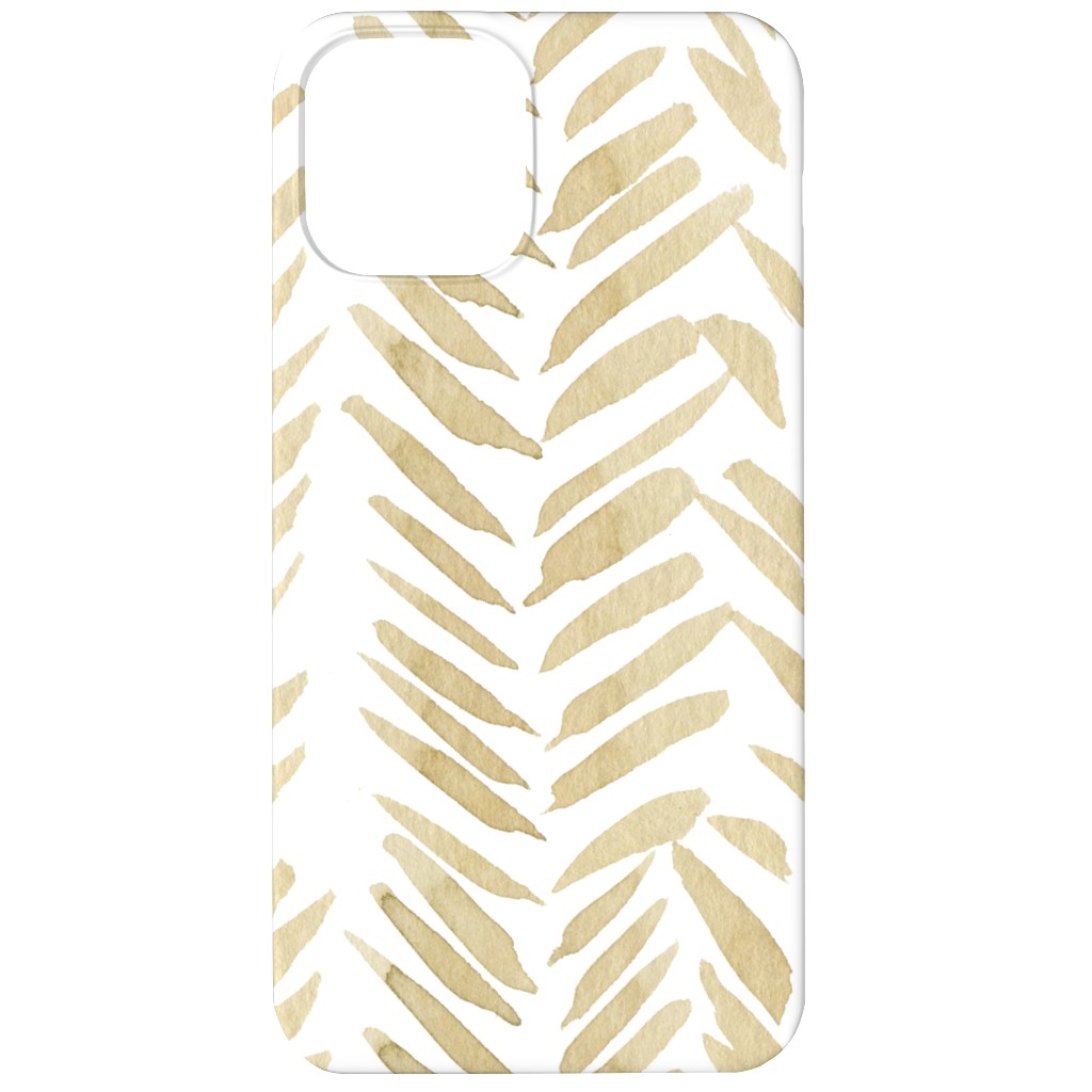 Leaf - Gold Phone Case, Silicone Liner Case, Matte, iPhone 12, Yellow