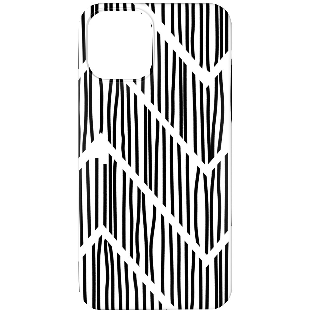 Black & White Chevron Phone Case, Silicone Liner Case, Matte, iPhone 12, Gray