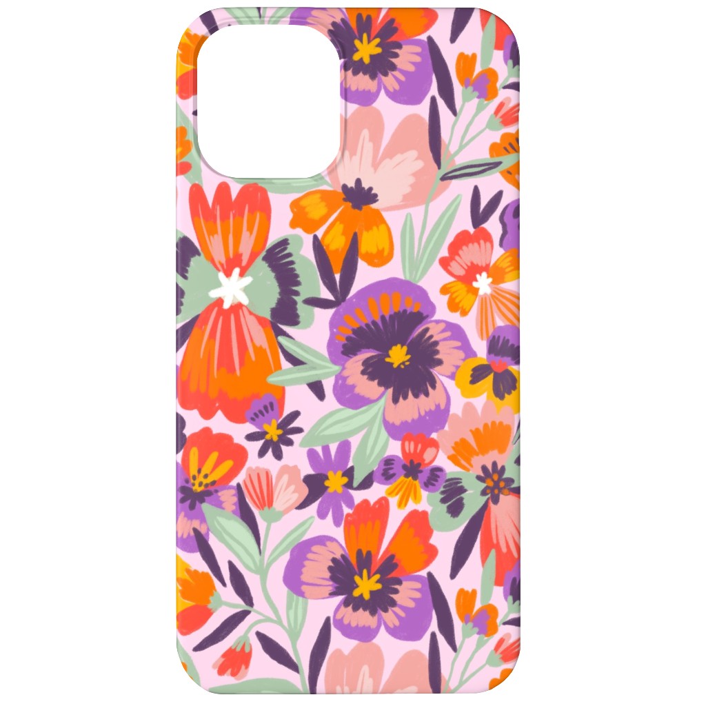 Pansies Phone Case, Silicone Liner Case, Matte, iPhone 12, Multicolor