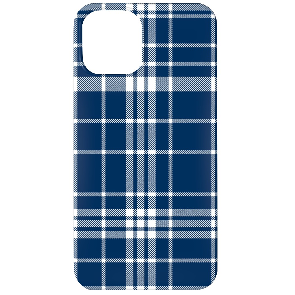 Tartan Check Phone Case, Silicone Liner Case, Matte, iPhone 12, Blue, Imperial