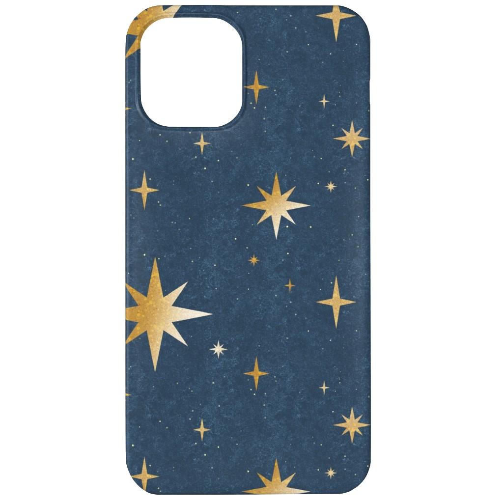 Art Deco Starbursts - Blue Phone Case, Slim Case, Matte, iPhone 12, Blue, True Blue
