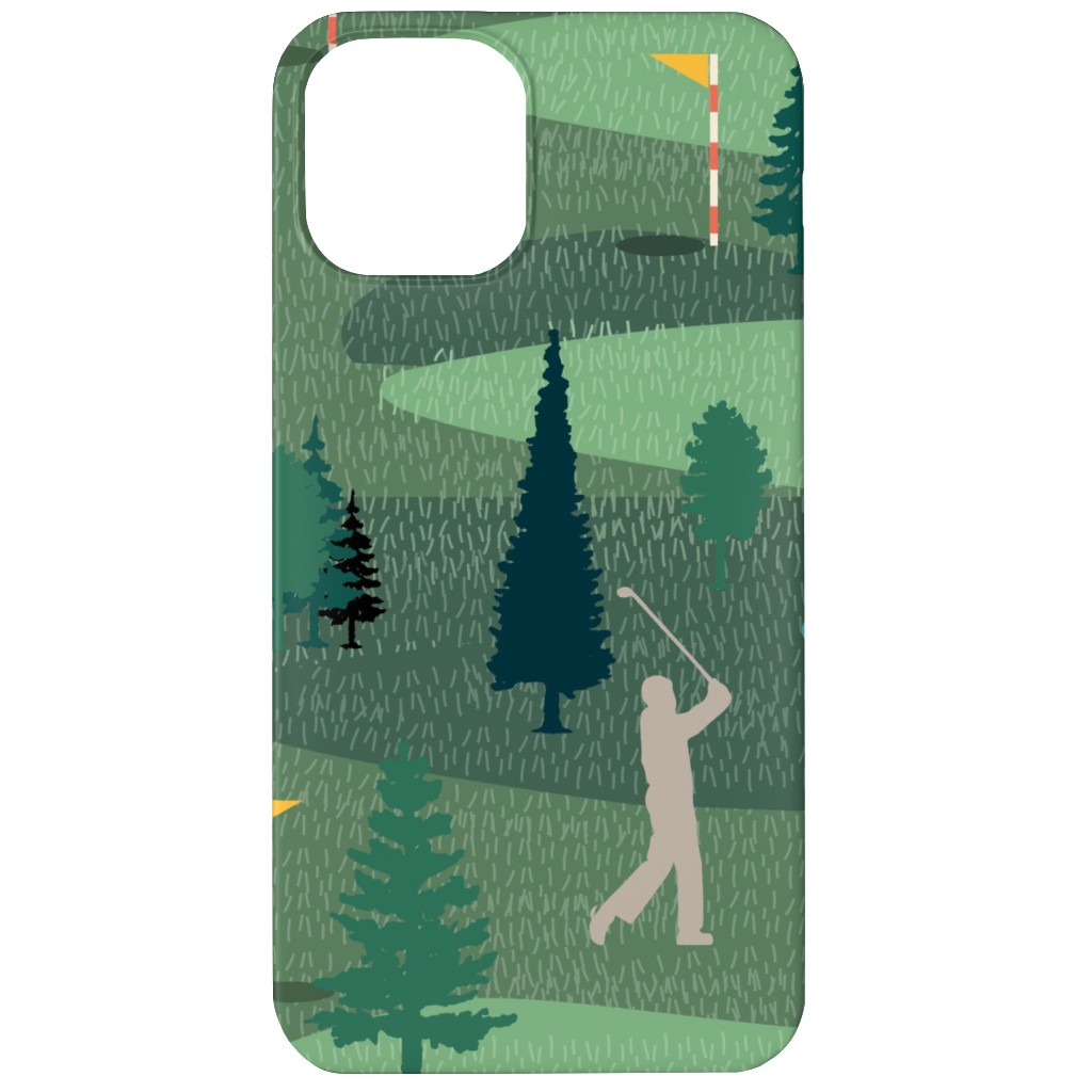 Golf Day Out - Green Phone Case, Slim Case, Matte, iPhone 12, Green, Classic Green