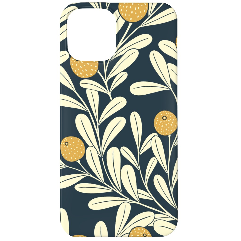 Waved Vines and Fruit - Dark Phone Case, Slim Case, Matte, iPhone 12, Multicolor
