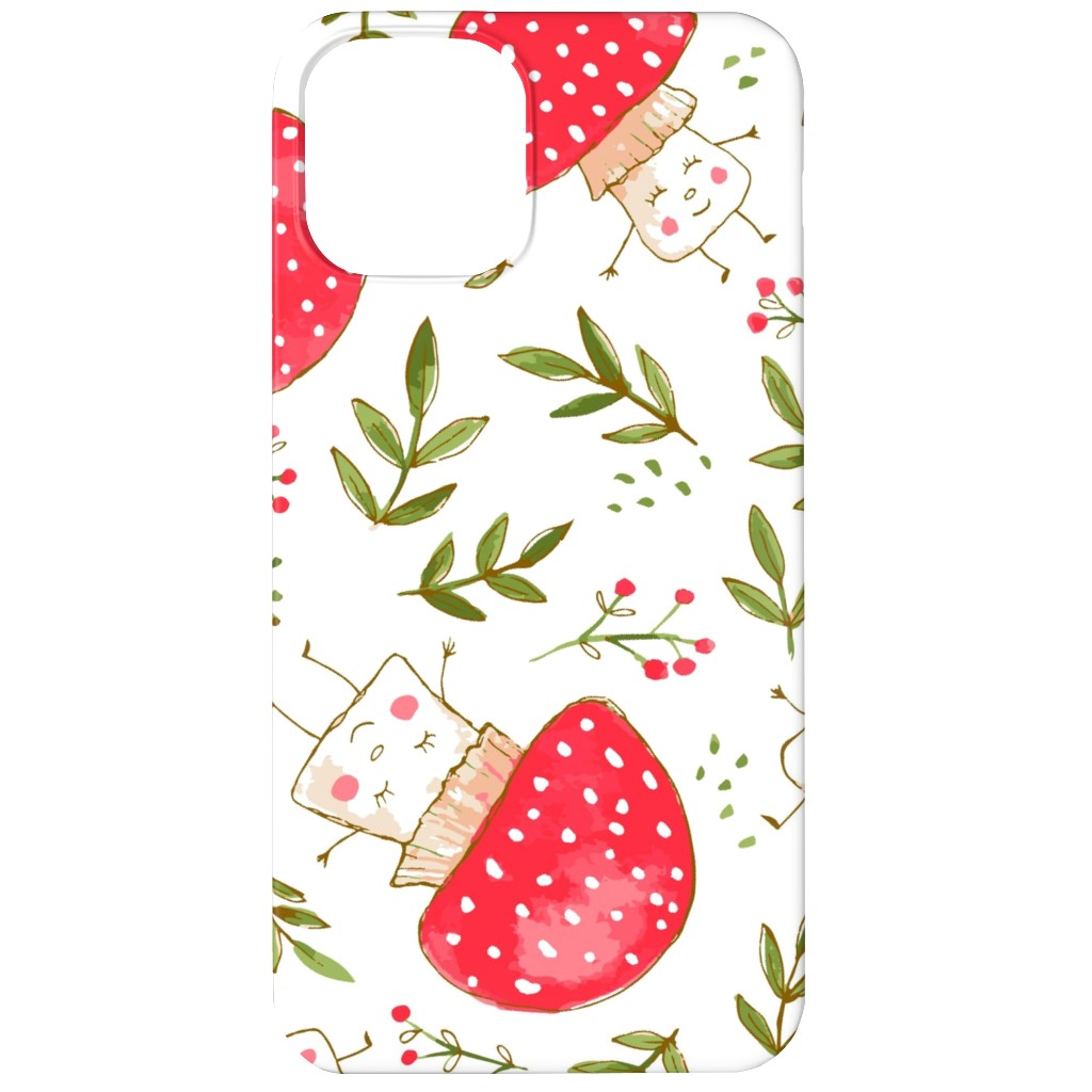 the Happiest Little Mushrooms - Red Phone Case, Slim Case, Matte, iPhone 12, Red