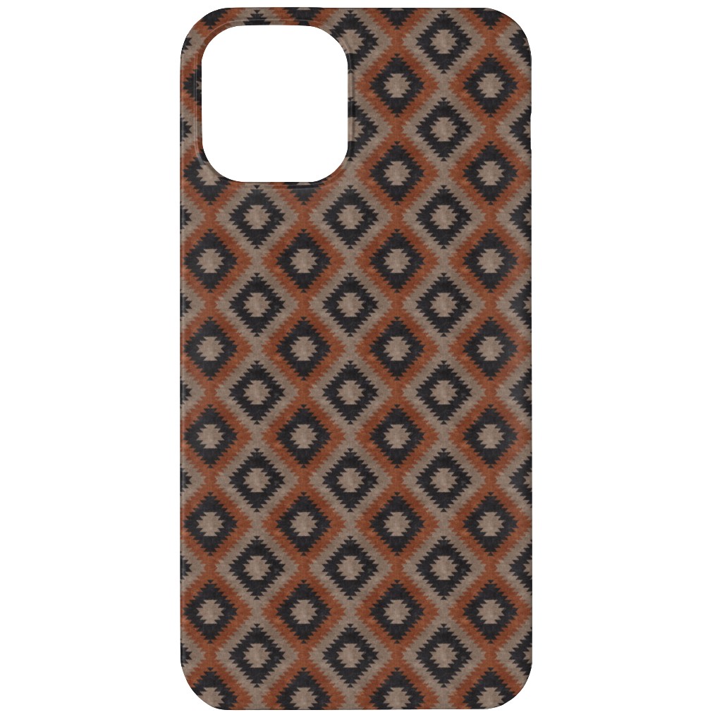 Aztec Phone Case, Slim Case, Matte, iPhone 12, Brown, Taupe