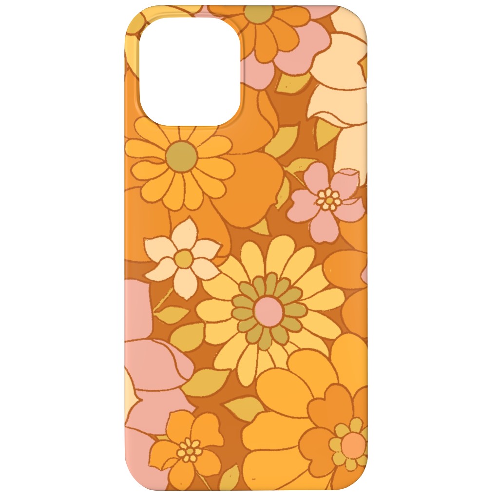 Avery Retro Floral Phone Case, Slim Case, Matte, iPhone 12, Orange