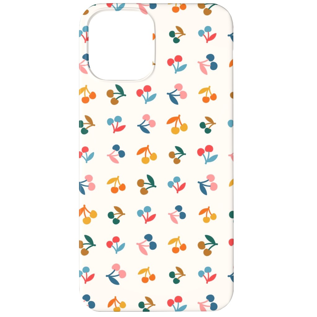 Colored Cherries - Earthy Phone Case, Slim Case, Matte, iPhone 12, Beige, Pearl